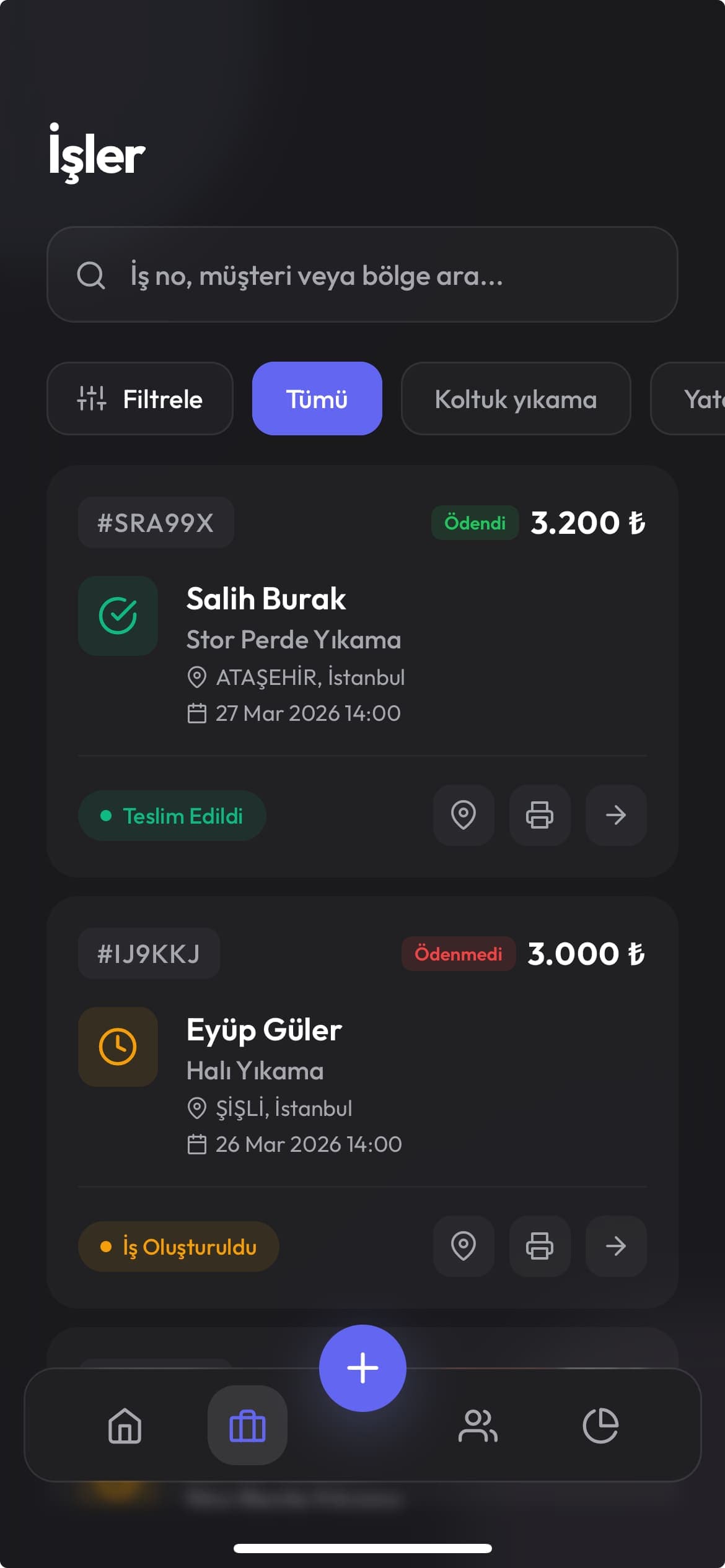 İş Takibi Dashboard